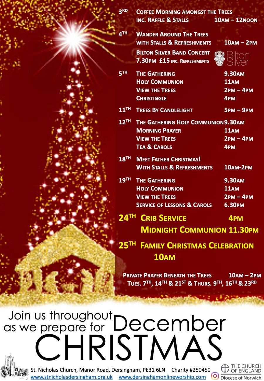 poster of christmas services and events